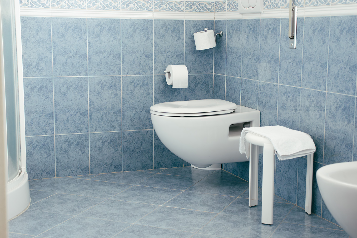 bagno di una delle camere dell'Hotel Principe Caorle